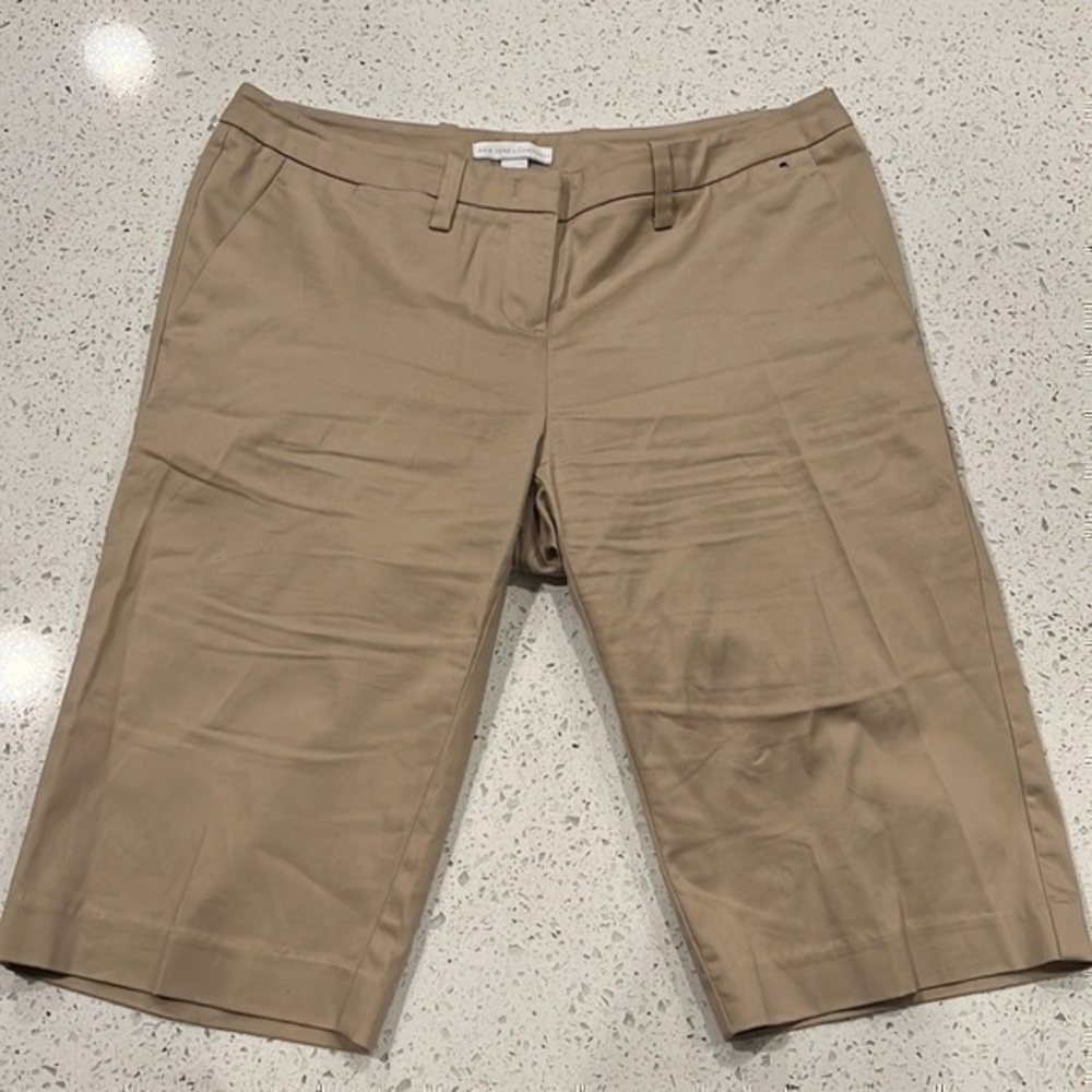 New York & Company Khaki Bermuda Shorts Size 2